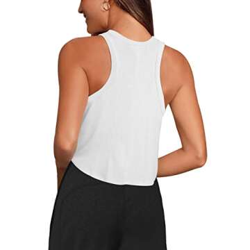 LASLULU Womens Crop Top Sleeveless Workout Yoga Tank