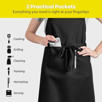 Adjustable Extra Large Bib Aprons with Pockets