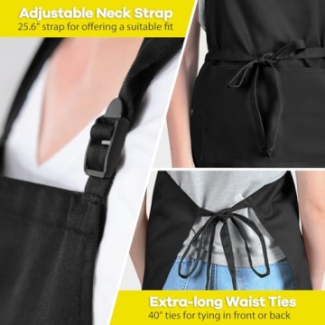 Adjustable Extra Large Bib Aprons with Pockets
