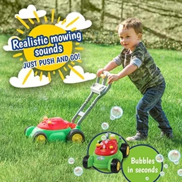 Maxx Bubbles Deluxe Bubble Lawn Mower Toy for Kids