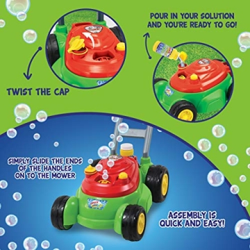 Maxx Bubbles Deluxe Bubble Lawn Mower Toy for Kids