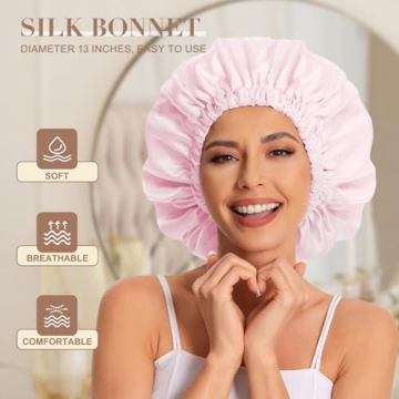 Luxurious Satin Bonnet for Women's Curly Hair Protection