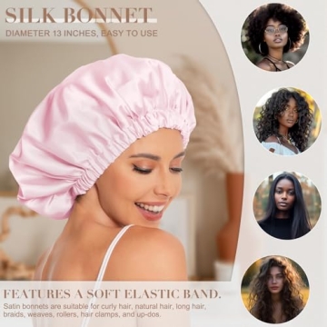 Luxurious Satin Bonnet for Women's Curly Hair Protection