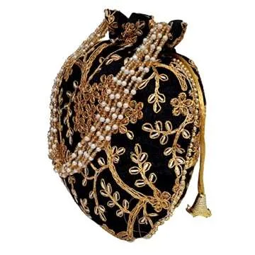 Handcrafted Purpledip Silk Potli Bag for Women, Elegant Design