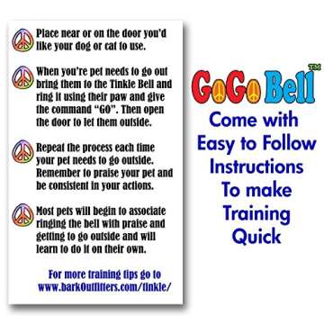 GoGo Bell Dog Doorbell for Housebreaking/Housetraining Door Bell/Potty Training Your Poochie to Let You Know When they Need to Tinkle (White, Qty 1)