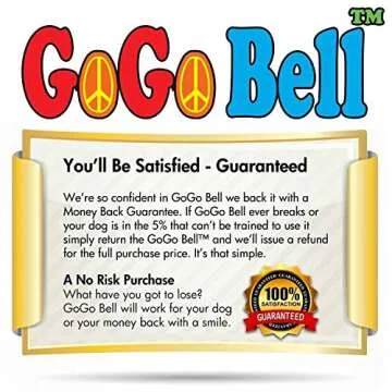 GoGo Bell Dog Doorbell for Housebreaking/Housetraining Door Bell/Potty Training Your Poochie to Let You Know When they Need to Tinkle (White, Qty 1)
