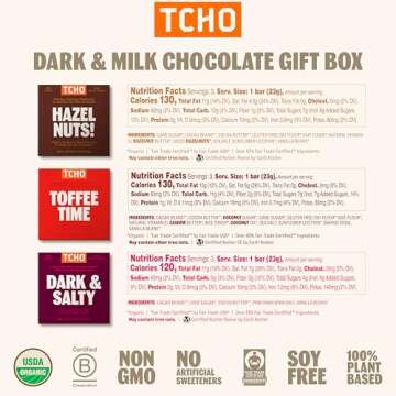 TCHO 6-Bar Dark Chocolate Variety Pack | Single Origin, Plant Based, Organic & Fair Trade | Non GMO,...