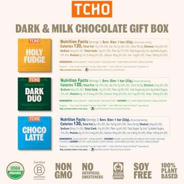 TCHO 6-Bar Dark Chocolate Variety Pack | Single Origin, Plant Based, Organic & Fair Trade | Non GMO, Non-Dairy, Vegan, Soy Free (2.5oz each) - Perfect Organic Chocolate Gift Box for Any Occasion