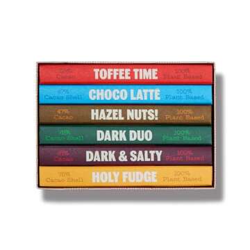 TCHO 6-Bar Dark Chocolate Variety Pack | Single Origin, Plant Based, Organic & Fair Trade | Non GMO, Non-Dairy, Vegan, Soy Free (2.5oz each) - Perfect Organic Chocolate Gift Box for Any Occasion