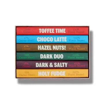 TCHO 6-Bar Dark Chocolate Variety Pack | Single Origin, Plant Based, Organic & Fair Trade | Non GMO, Non-Dairy, Vegan, Soy Free (2.5oz each) - Perfect Organic Chocolate Gift Box for Any Occasion