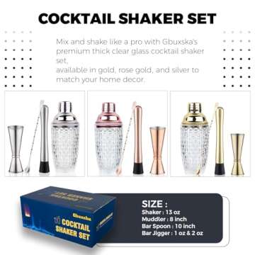 Gbuxska Gold Cocktail Shaker Set - Drink like a Pro!
