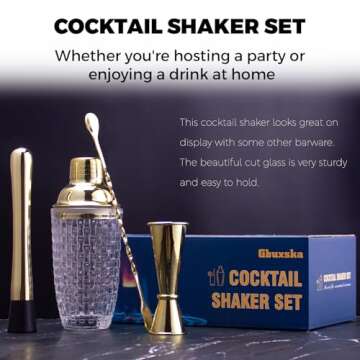 Gbuxska Gold Cocktail Shaker Set for Master Mixologists