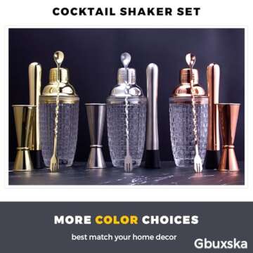 Gbuxska Gold Cocktail Shaker Set for Master Mixologists