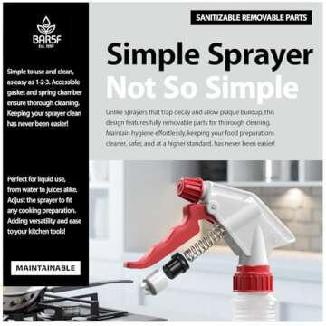 Bar5F Spray Bottles (16-Ounce, 2 Pack) for BBQ Grilling Smoking & Baking Food Grade Grill Spritzer Meat Smoker Butchers Tools & Chef Gadgets