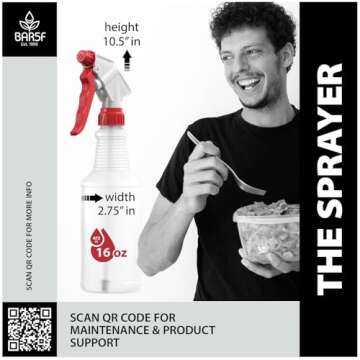 Bar5F Spray Bottles (16-Ounce, 2 Pack) for BBQ Grilling Smoking & Baking Food Grade Grill Spritzer Meat Smoker Butchers Tools & Chef Gadgets
