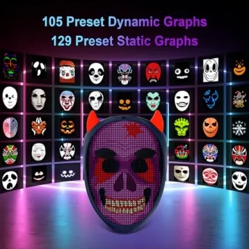 URAO LED Rechargeable Halloween Mask with App Control