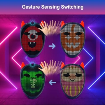 URAO LED Rechargeable Halloween Mask with App Control