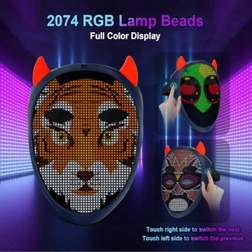 URAO LED Rechargeable Halloween Mask with App Control
