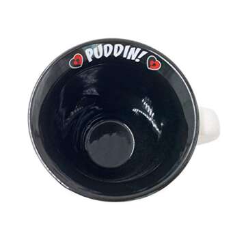 Silver Buffalo Harley Quinn Circle Badge Icons Wide Rim Ceramic Mug, 16 Ounces