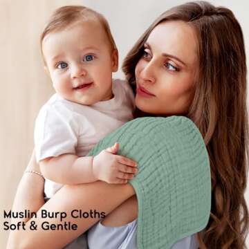 Unnivoll Muslin Burp Cloths for Baby - 100% Cotton Soft Large 20''X10'' (12 Pack)