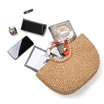 Chic FARVALUE Summer Straw Beach Tote Bag for Women