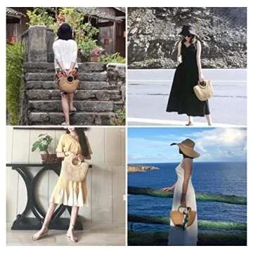 Chic FARVALUE Summer Straw Beach Tote Bag for Women