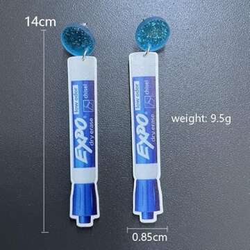 Beaded Pencil Earrings Teacher Earrings for Women Handmade Funny Pencil Book Drop Dangle Earrings for Teachers Appreciation Day Creative Jewelry Gifts -Style 8