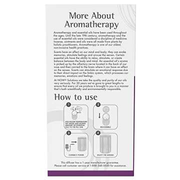 NOW Essential Oils, Ultrasonic Real Bamboo Aromatherapy Oil Diffuser, Extremely Quiet, Heat Free and Easy to Clean, Color Changing LED Diffuser