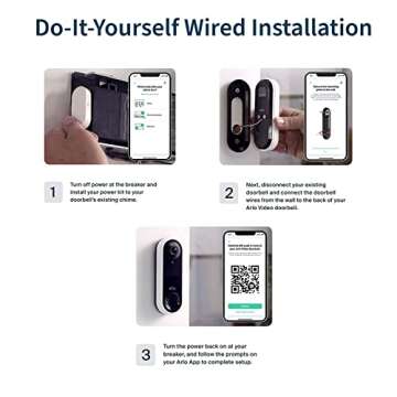 Arlo Essential Wired Video Doorbell - HD Video, 180° View