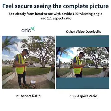 Arlo Essential Wired Video Doorbell - HD Video, 180° View