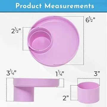 My Travel Tray Round, USA Made. Easily Convert Your existing Cup Holder to a Tray and Cup Holder for use in a Car Seat, Booster, Stroller, Golf Cart and Anywhere You Have a Cup Holder! - Lavender