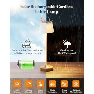 Stylish QiMH Cordless Solar LED Lamp for All Settings