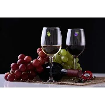 Simply Charmed Magnetic Wine Glass Charms, Set of 6 Fun Magnetic Wine Theme Drink Markers and Tags