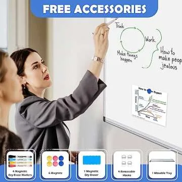 WALGLASS Double-Sided Magnetic Whiteboard for Every Space