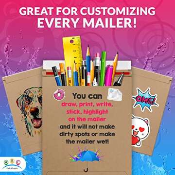 ABC Rigid Mailers, 13 x 18 Inch. Pack of 10 Brown Cardboard Photo Mailers Rigid with Sturdy Glue, Tear-Off Strip. CD Mailers Cardboard. 550 GSM Rigid Mailing Envelopes Hard. Rigid Mailers Kraft