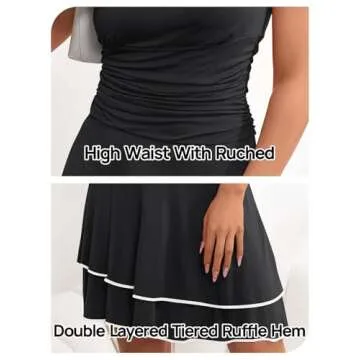 MEROKEETY Women's 2025 Summer Strapless Tube Dress Sexy Off Shoulder Ruffle Tiered Flowy Mini Dresses, Ebony, S