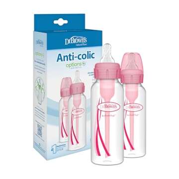 Dr. Brown's Natural Flow Anti-Colic Options+ Baby Bottles - 2-Pack, Pink 8oz