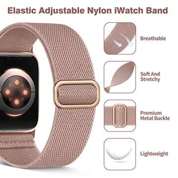 Stretchy Nylon Bands Compatible with Apple Watch 4 Pack