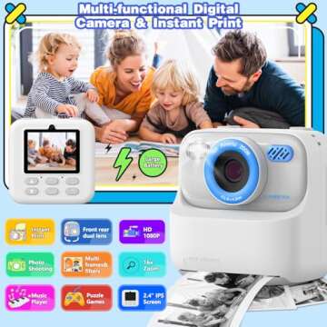 masterbee Kid Camera Instant Print Photo, Birthday Gifts for Girls and Boys, Kids Digital Camera Toy...