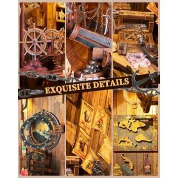 DIY Pirate Book Nook Kit - 3D Wooden Puzzle Adventure