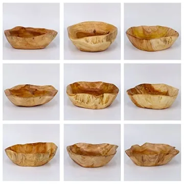 DeziWood Hand Carved Wooden Bowls Farmhouse Decor