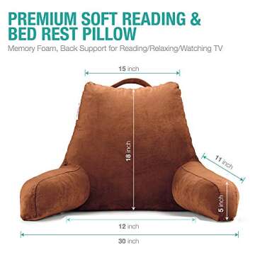 Vekkia Reading Pillow with Memory Foam and Support Arms