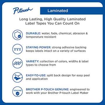 Brother P-touch TZe-PR851 Black Print on Premium Glitter Gold Laminated Tape 24mm (0.94”) wide x 8m (26.2’) long