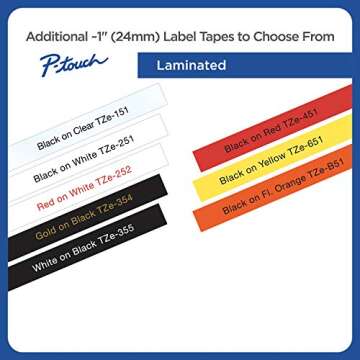 Brother P-touch TZe-PR851 Black Print on Premium Glitter Gold Laminated Tape 24mm (0.94”) wide x 8m (26.2’) long