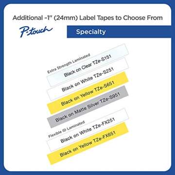 Brother P-touch TZe-PR851 Black Print on Premium Glitter Gold Laminated Tape 24mm (0.94”) wide x 8m (26.2’) long