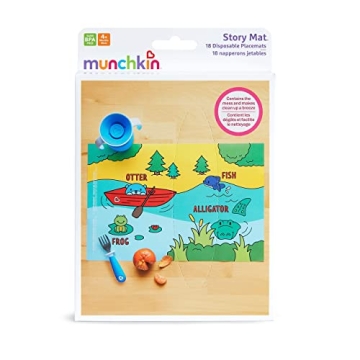 Munchkin® Story Mat™, BPA Free Disposable Placemats for Kids, 18 Pack, 2 Designs