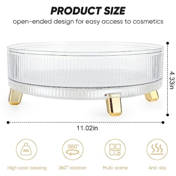 Large Capacity Rotating Makeup Perfume Organizer Storage Tray