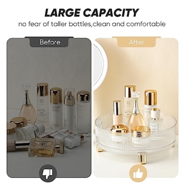 Large Capacity Rotating Makeup Perfume Organizer Storage Tray