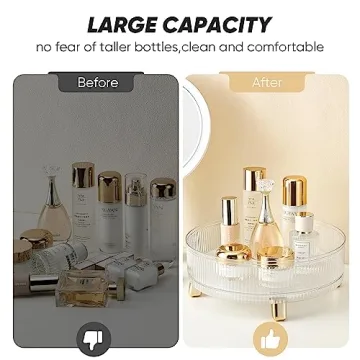 Large Capacity Rotating Makeup Perfume Organizer Storage Tray