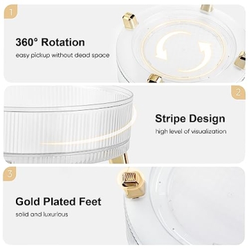 Large Capacity Rotating Makeup Perfume Organizer Storage Tray